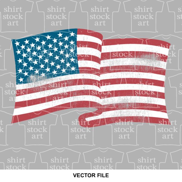 thumbnail image 2 of Wild Bobby Distressed USA Flag Long Sleeve T-Shirt – American Pride Men's 2 of 4