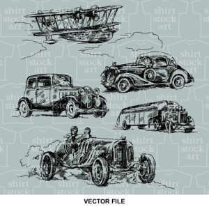 Car Airplane Old Timey Vintage