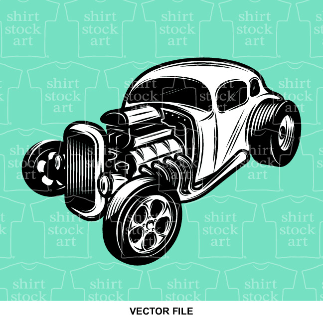 Car Muscle Hot Rod Vintage Classic Car 2 T Shirt Stock Art