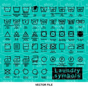 Laundry Symbols Tags Print