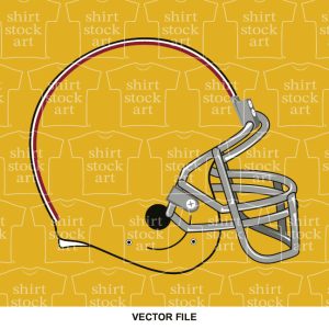 Football Helmet Side View Retro Vintage