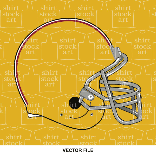 Football Helmet Side View Retro Vintage