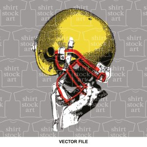 Raised Football Helmet Retro Vintage