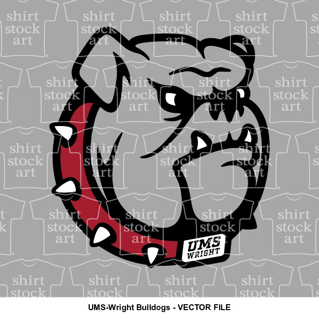 UMS Wright Bulldogs T Shirt Stock Art UMS Wright Bulldogs T Shirt Stock Art